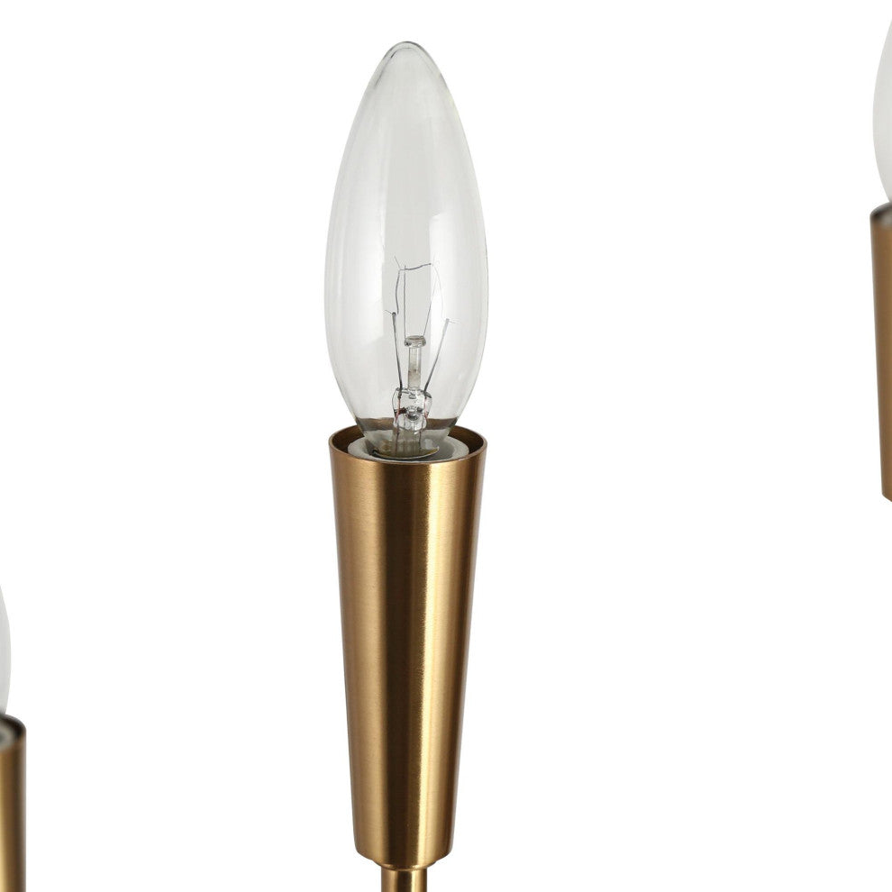 LNC 6-Light Polished Gold Candle Modern/Contemporary LED Indoor Chandelier
