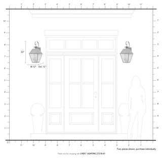 Wentworth 3 Light Charcoal Outdoor Large Wall Lantern