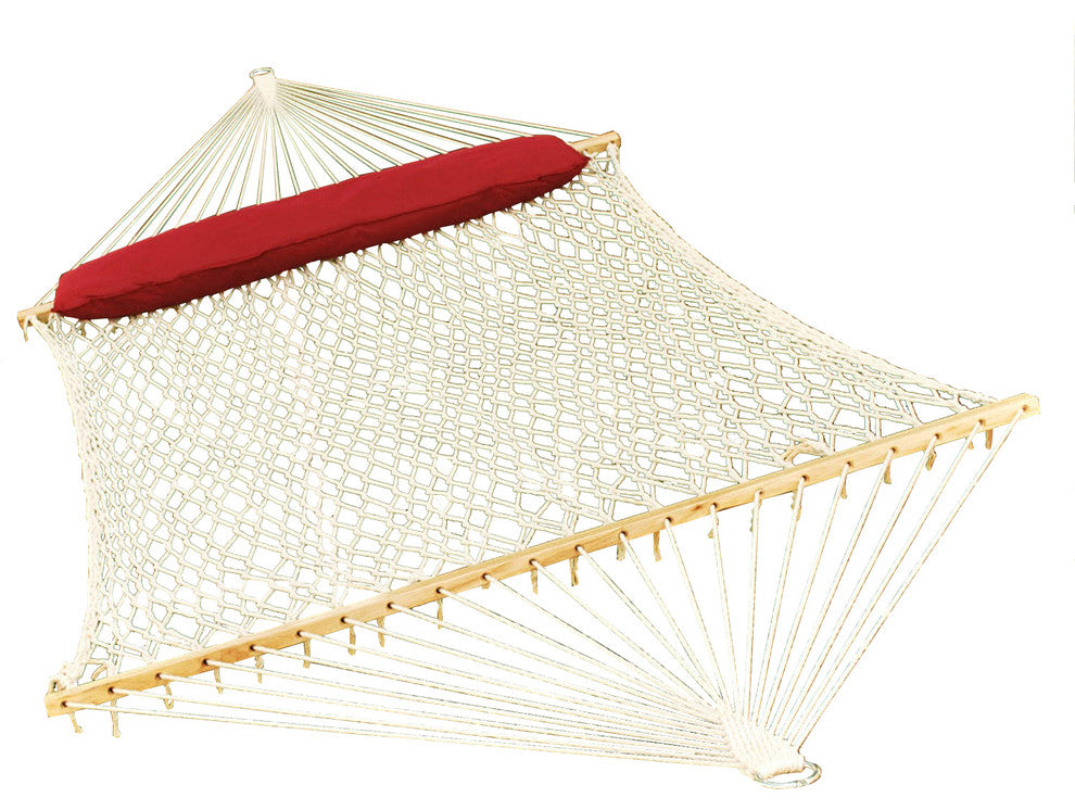 13' Cotton Rope Hammock w/ Hanging Hardware and Pillow