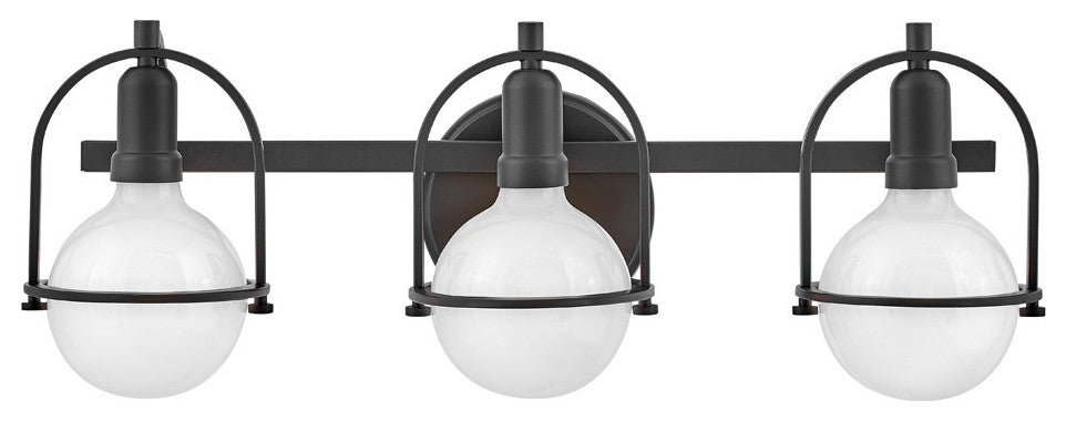 Somerset Three Light Vanity in Black