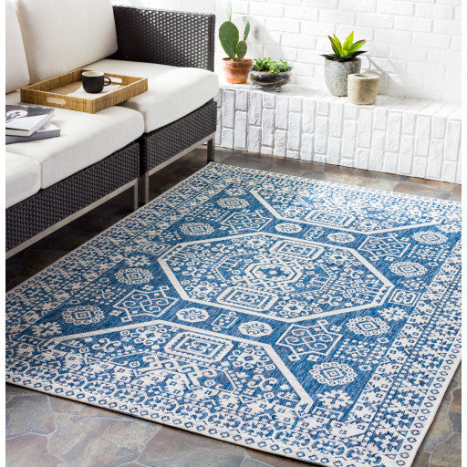 Surya Eagean EAG-2358 7'10" Square Rug, Bright Blue/Navy/Pale Blue/White