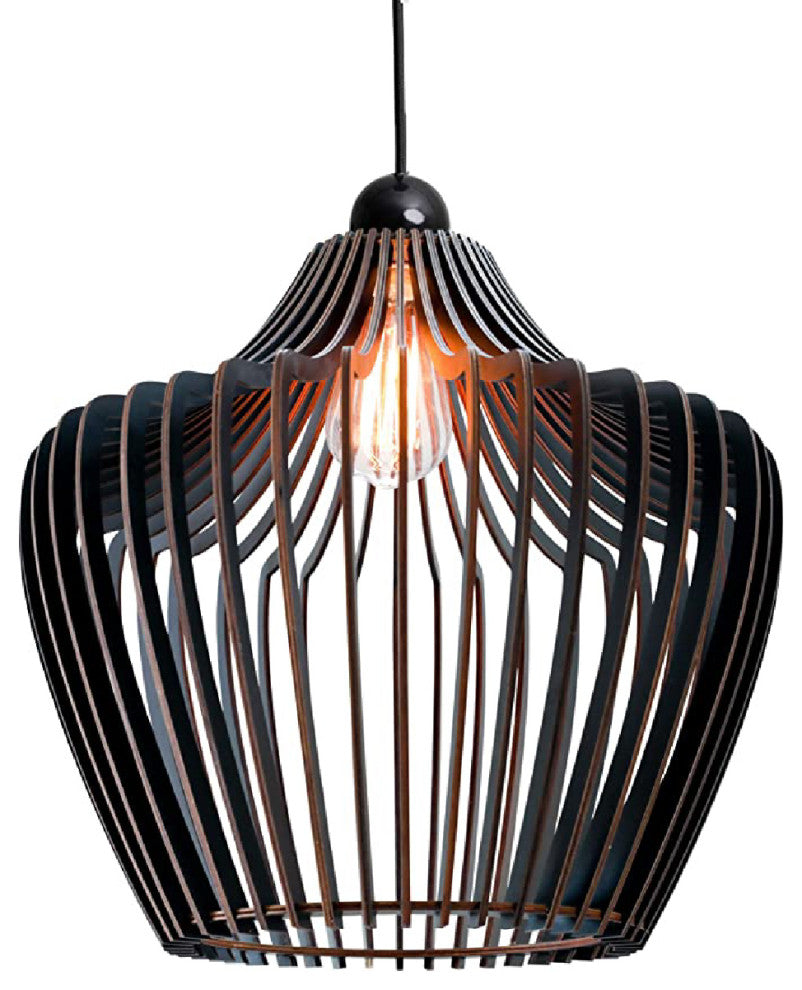 1 light fixtures ceiling hanging Black pendant light Modern wood chandelier