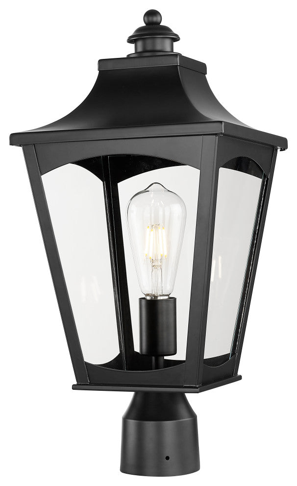 1 Light 9 in. Powder Coated Black Outdoor