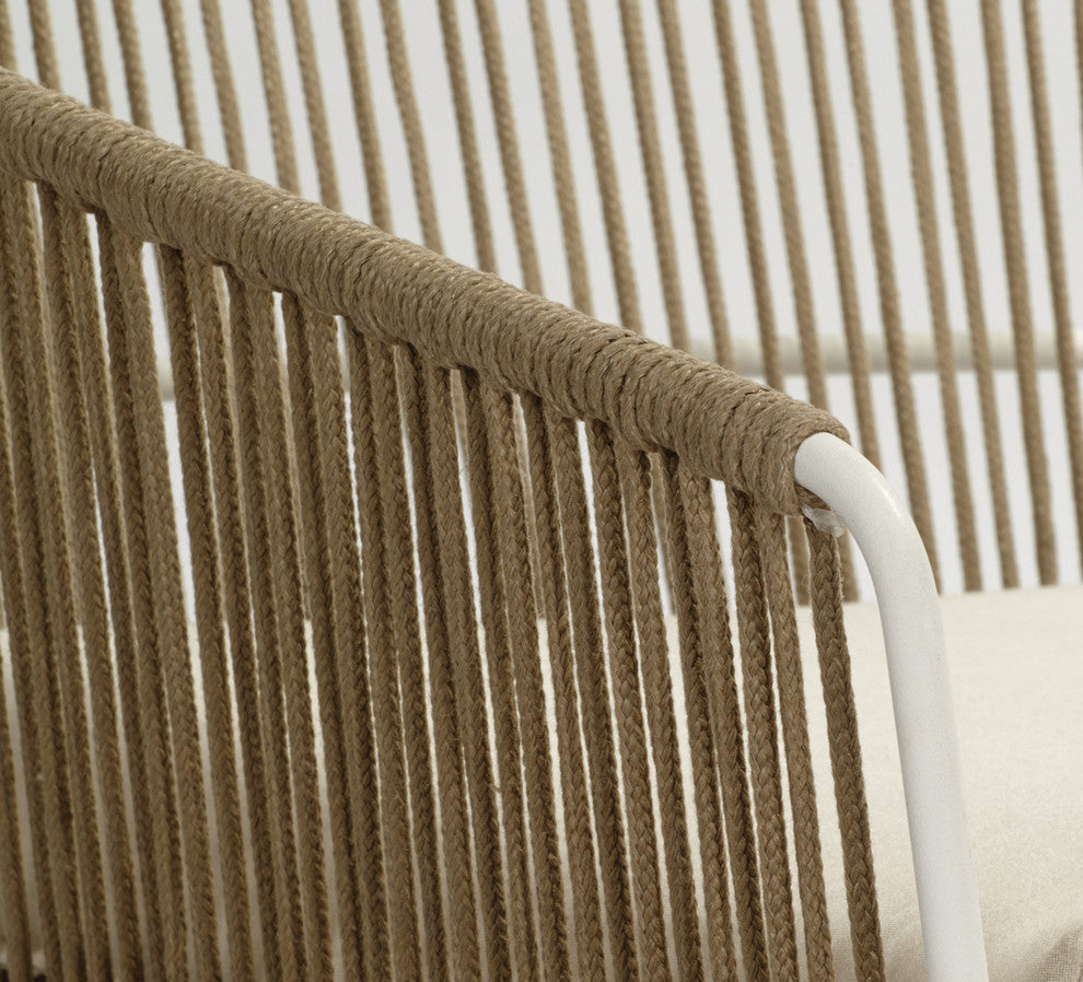 OASIQ SANDUR Barstool, Rope: Clay, Cushion: Latern Slate, Frame: Stainless Steel