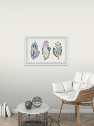 "Stylish Feathers" Framed Painting Print, 12"x8"