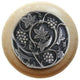 Grapevines Wood Knob, Antique Brass, Natural Wood Finish, Antique Pewter