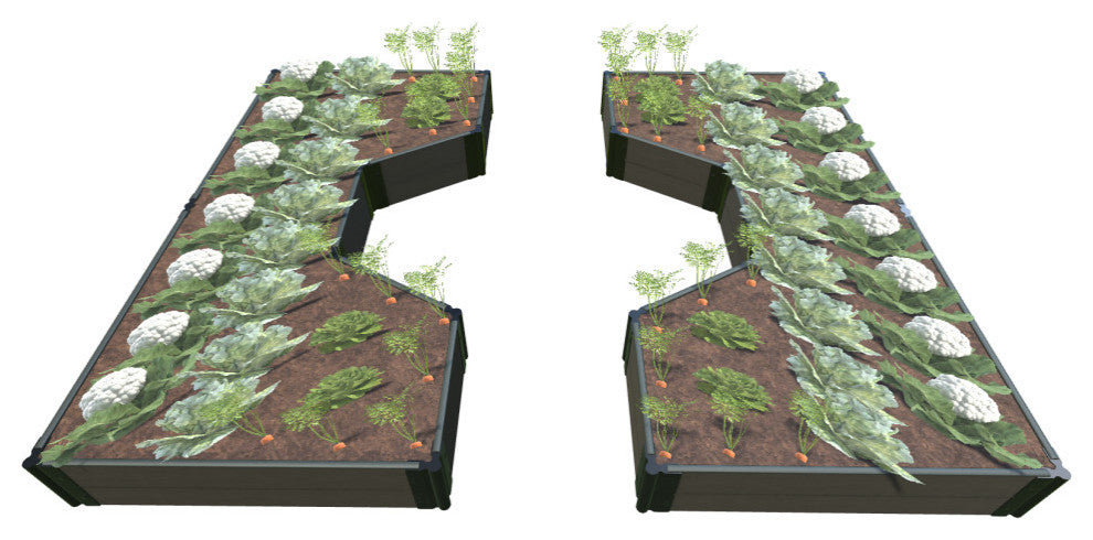 Weathered Wood Walk-Through Hexagon Center Path' 8'x10'x11" Raised Garden