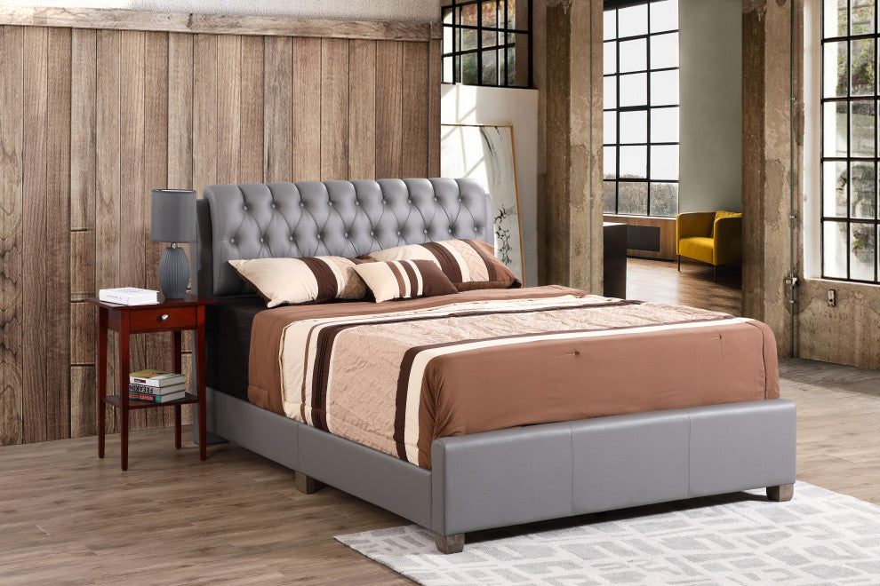 Bed, Gray, Full