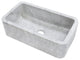 Single Bowl Kitchen Sink, Carrara White Marble With Polished Apron