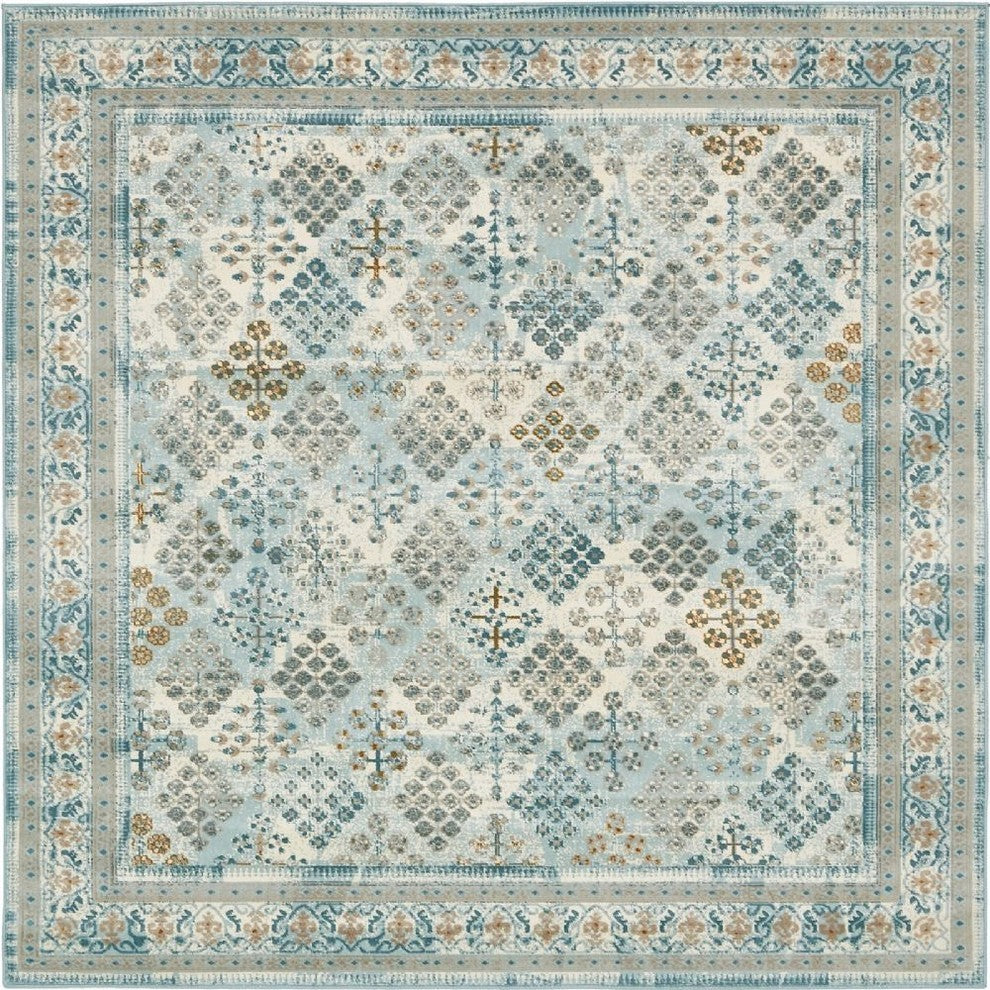 Traditional Newcastle 6' Square Seamist Area Rug