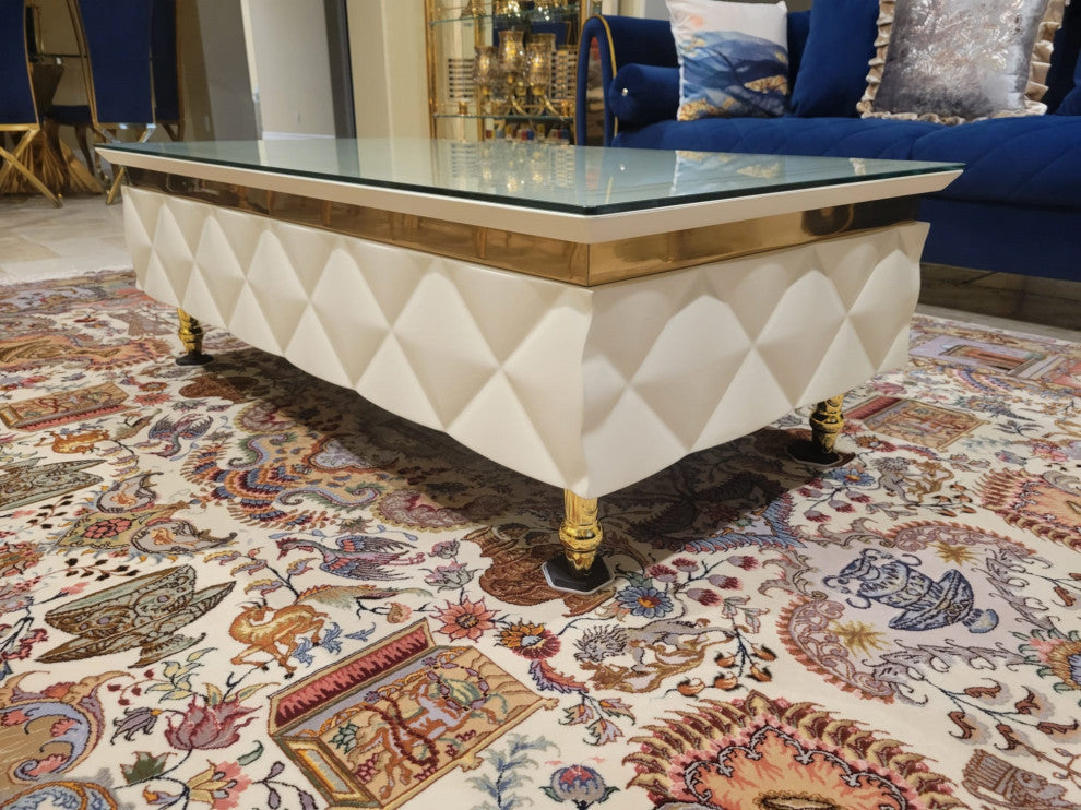 Infinity Coffee Table With Glass Top