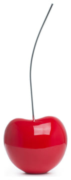 Cherry Resin Handmade Sculpture, Bright Red, Large