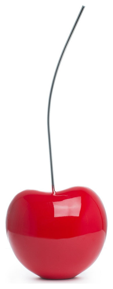 Cherry Resin Handmade Sculpture, Bright Red, Large