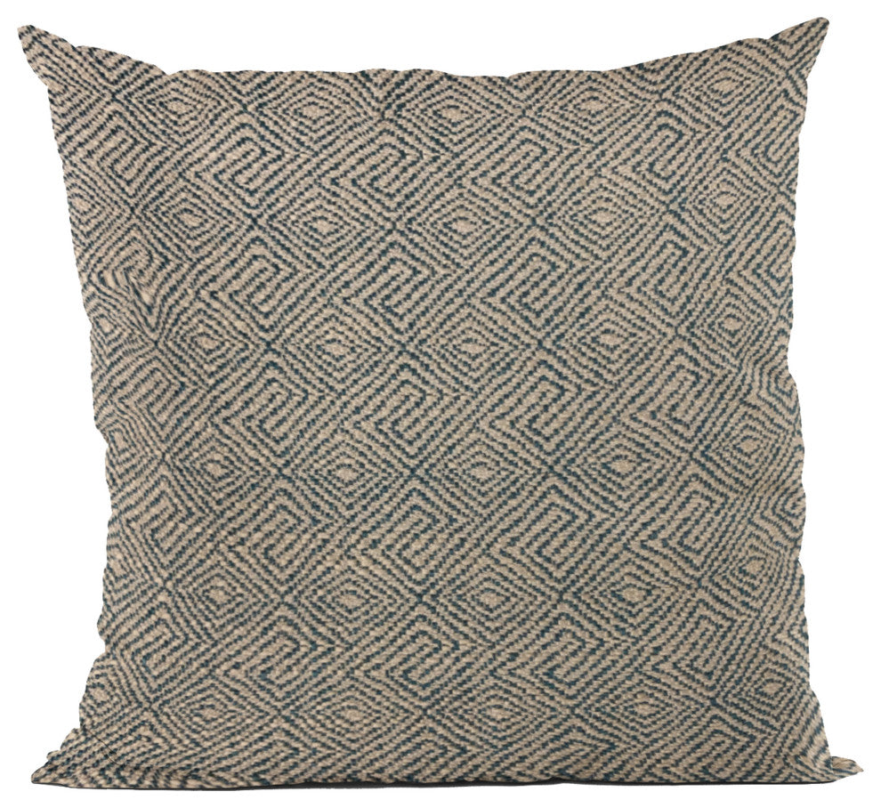 Plutus Blue Gem Plaid Luxury Throw Pillow, 26"x26"