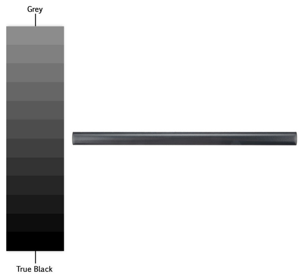 Chester Demi-Bullnose Matte Nero Ceramic Wall Trim