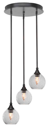 Empire 3-Light Cluster Pendalier, Espresso/Smoke Bubble
