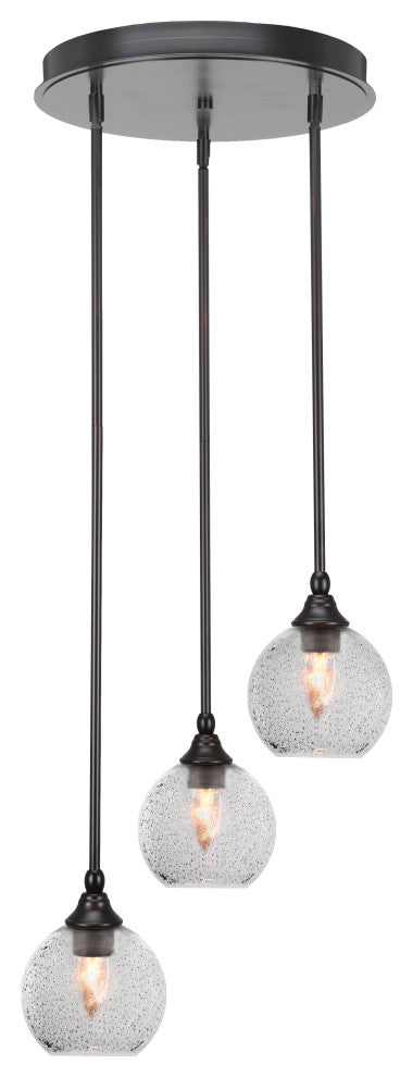Empire 3-Light Cluster Pendalier, Espresso/Smoke Bubble