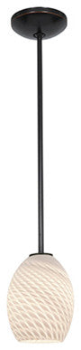Brandy FireBird LED Rod Pendant, Oil Rubbed Bronze, White Firebird