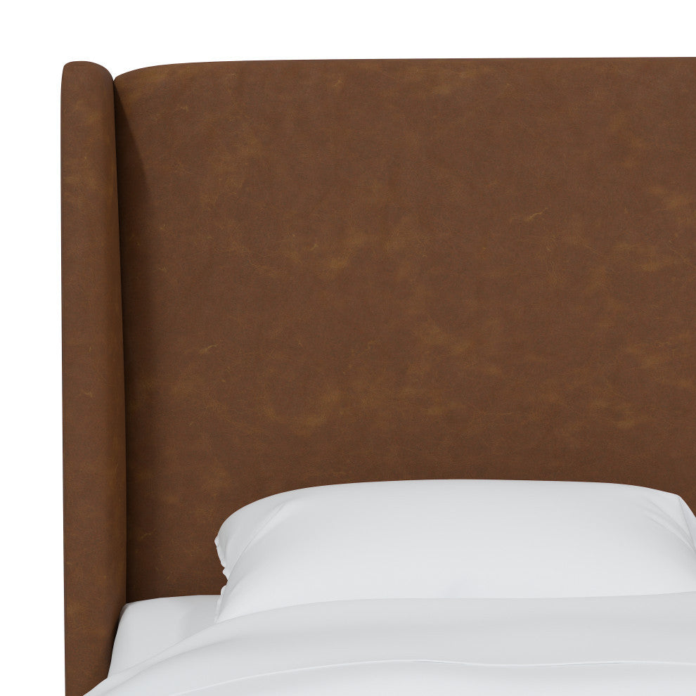 Full Wingback Headboard, Sonoran Saddle Brown