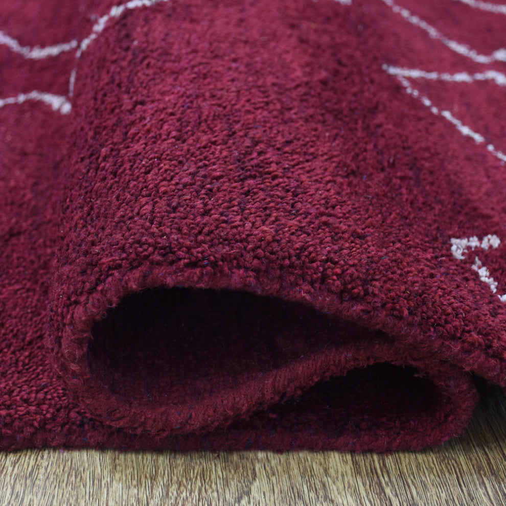 HAND KNOTTED LOOM SILK ECO-FRIENDLY RUGS-6'x9',Rectangle,Red White,Contemporary