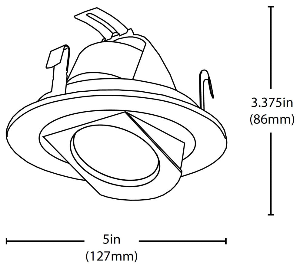 NICOR 4" White LED Recessed Retrofit Adjustable Retractable Downlight, 2700k