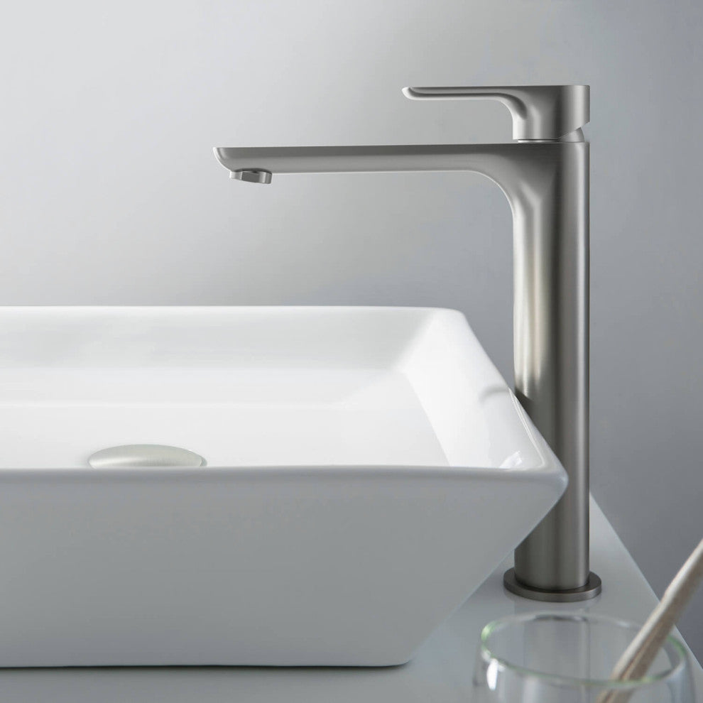 Tender-T Single Handle Bathroom Vessel Sink Faucet, Brushed Nickel