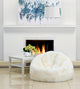 Sheepskin Longwool Lambskin Bean Bag, Ivory