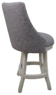 Swivel Bellissima Wood Stool, Mojeva Gray Et, 34"