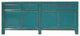 Oriental Distressed Teal Blue Credenza Sideboard Buffet Table Cabinet Hws4408