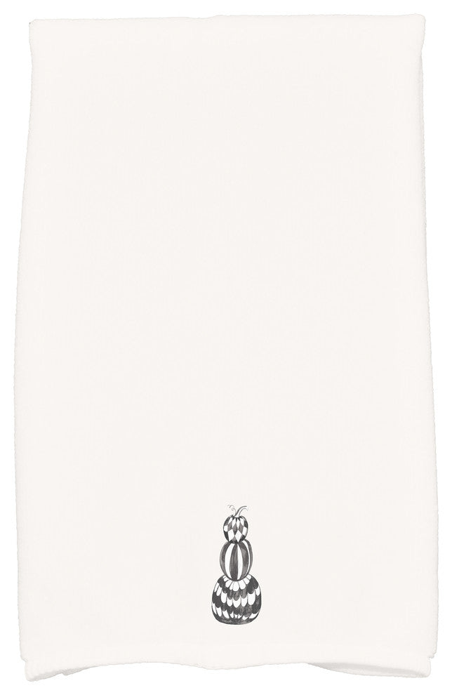 Pumpkin Stack 18"x30" Cream Halloween Print Kitchen Towel