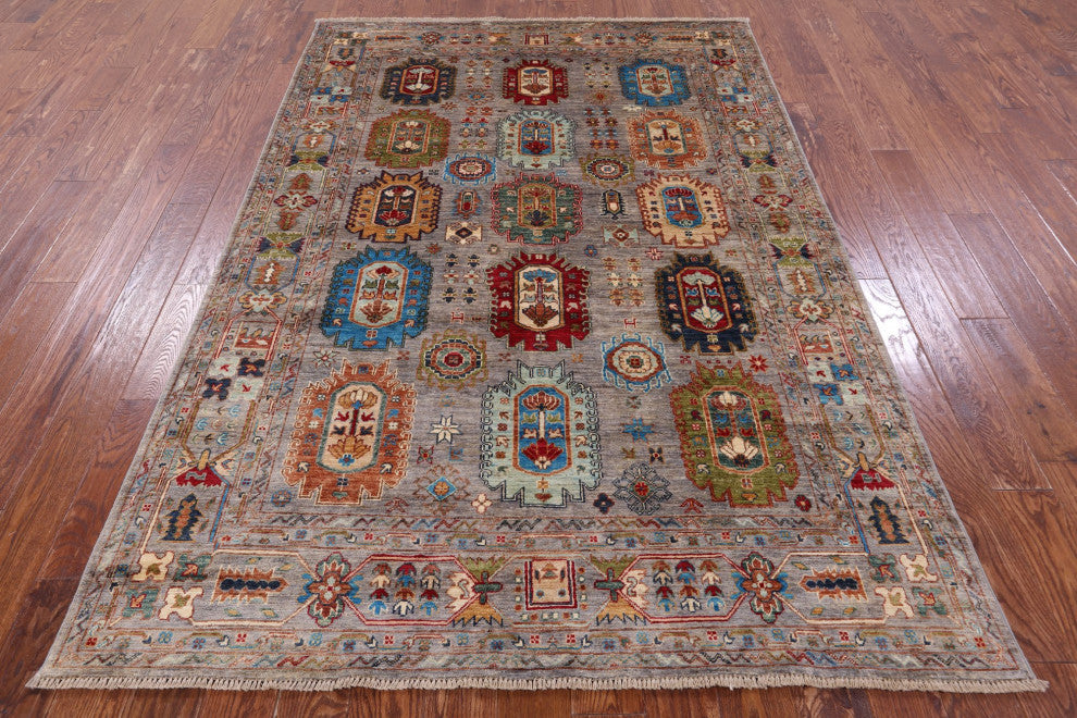 Fine Turkmen Ersari Hand Knotted Rug 5' 8" X 8' 2" - Q12472
