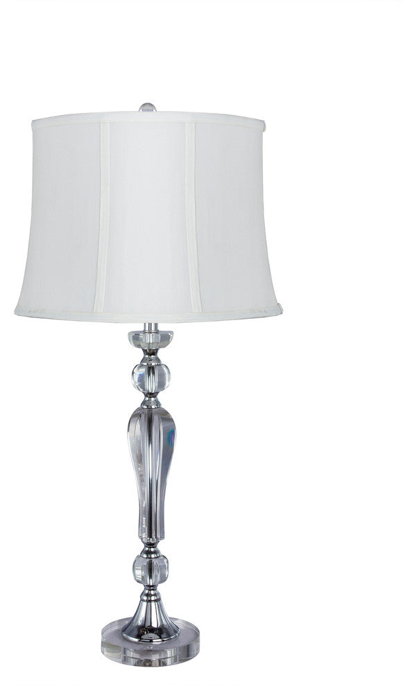 Fangio Lighting 29" Crystal Lamp With Chrome Metal Accent