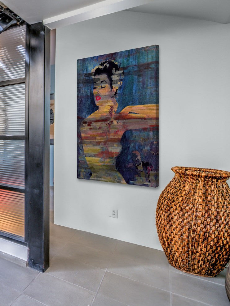 "Bright Red Lips" Painting Print on Wrapped Canvas, 40x60