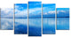 "Sunset Blue Panoramic Landscape" Landscape Wall Art Print, 5 Panels, 60"x32"
