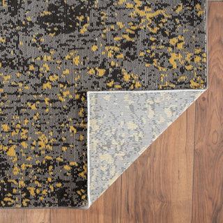 5" x 8" Gray and Yellow Abstract Sprinkle Area Rug