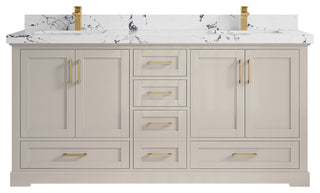 Boston 72" Double Sink Bath Vanity in Fine Grain 2" Viola Night