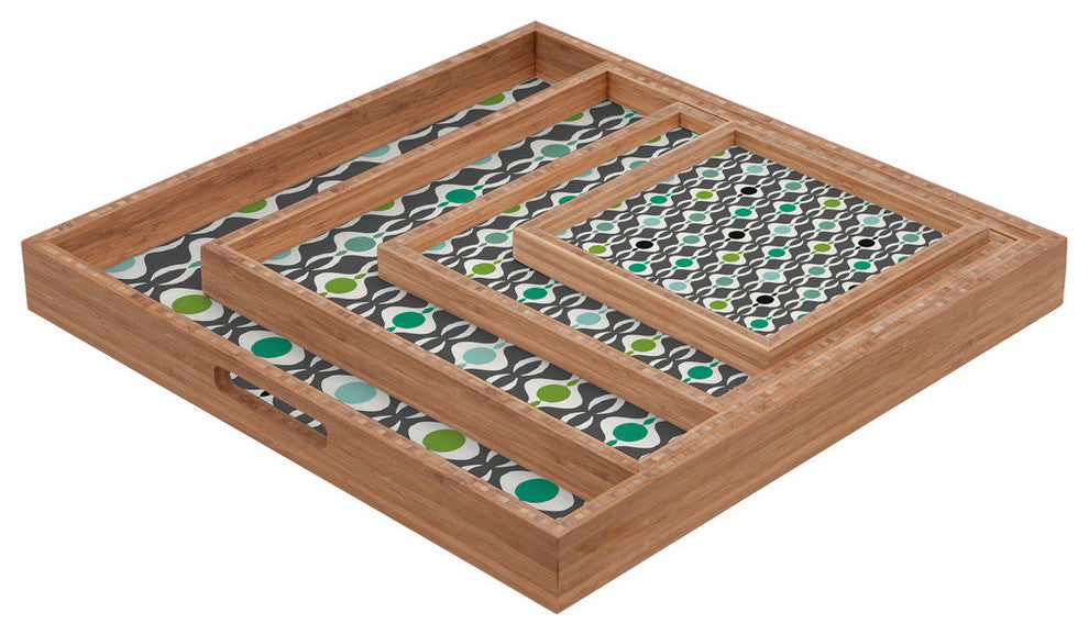 Deny Designs Karen Harris Coming  Undone In Succulent Dark Square Tray