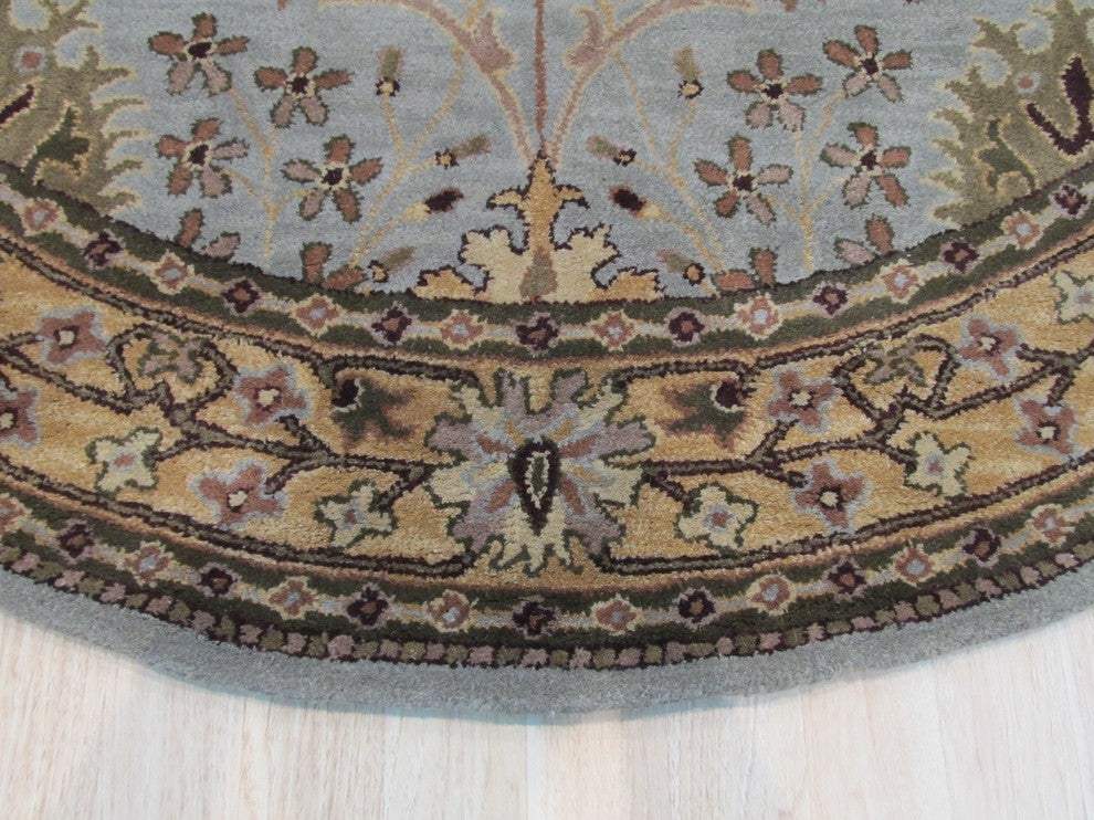 EORC Hand-tufted Wool Blue Traditional Oriental Morris Rug, Runner 2'6"x10'