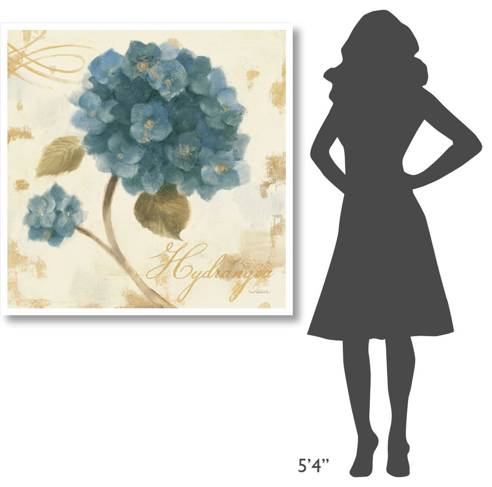 "Abundant Teal Hydrangea I" Digital Paper Print by Albena Hristova, 42"x42"