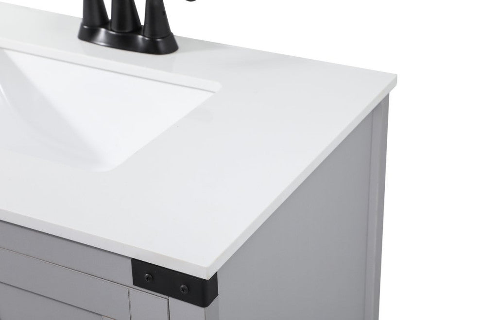 Home Living 19" Farmhouse Grey-Light Bathroom Vanity