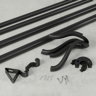 Umbra Midnight Expandable Double Blackout Curtain Rod, Matte Black