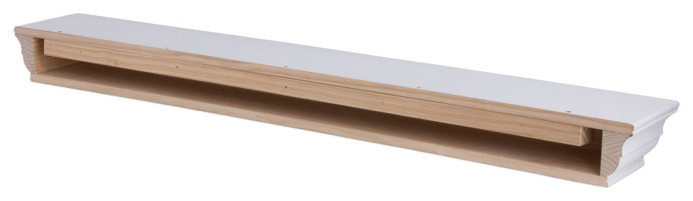 Dogberry Collections Shaker Wood Mantel, White, 72"