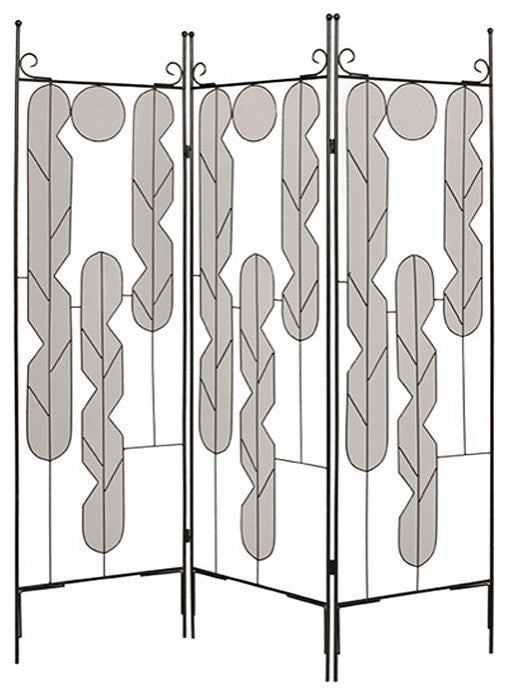 1" x 58" x 71" Black Iron Art  Screen