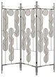 1" x 58" x 71" Black Iron Art  Screen