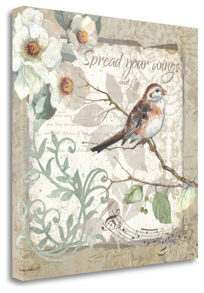 "Spread Your Wings - Border" By Anita Phillips, Giclee on Gallery Wrap Canvas