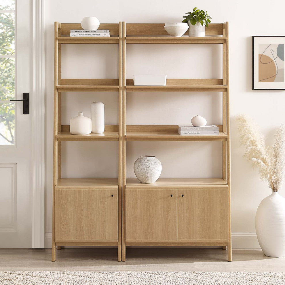 Bixby Wood Bookshelves, Set of 2, Oak