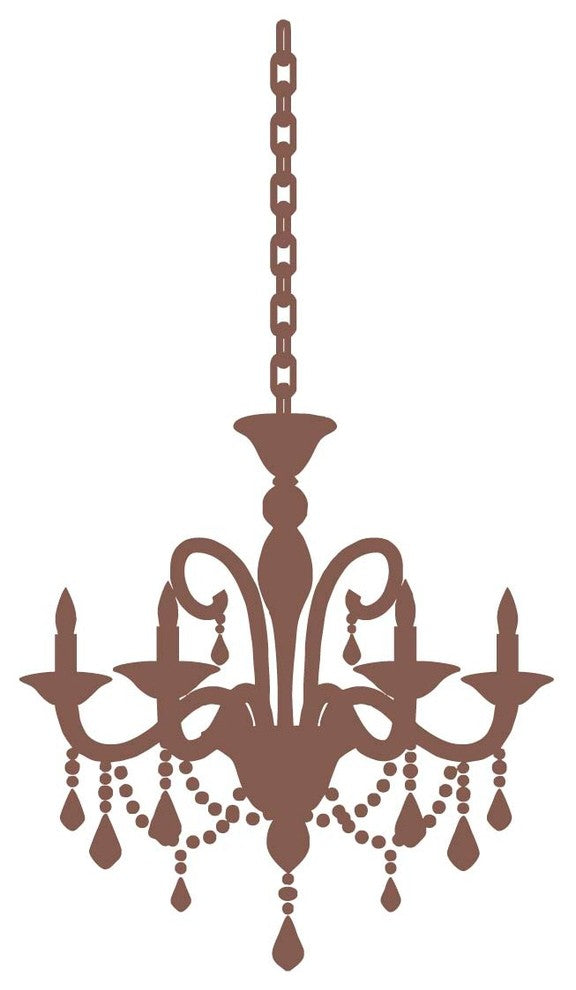 Cottage Chandelier Wall Decal, 28", Turquoise