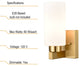 Bathroom Modern Brass Wall Light Milky White Cylinder Glass Set of 2