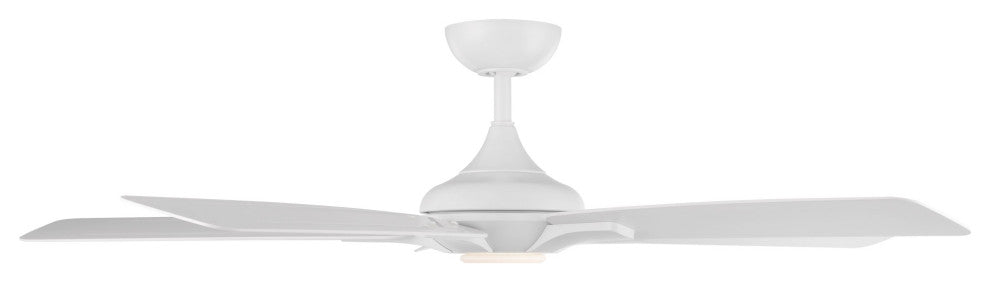 Mykonos 60" Indoor/Outdoor Smart Ceiling Fan, Matte White, 3000K Light