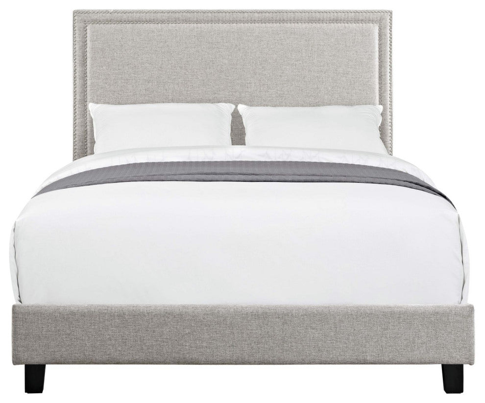 Picket House Emery Upholstered Queen Platform Bed, Gray